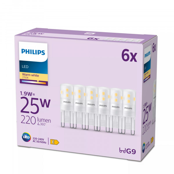 Philips LED Standard Brenner 25W G9 WW ND 6CT/6 EC 6er Pack
