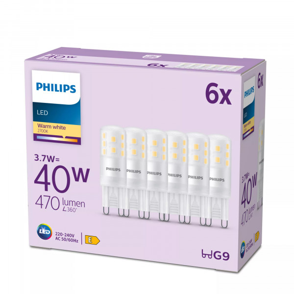 Philips LED Standard Brenner 40W G9 WW ND 6CT/6 EC 6er Pack